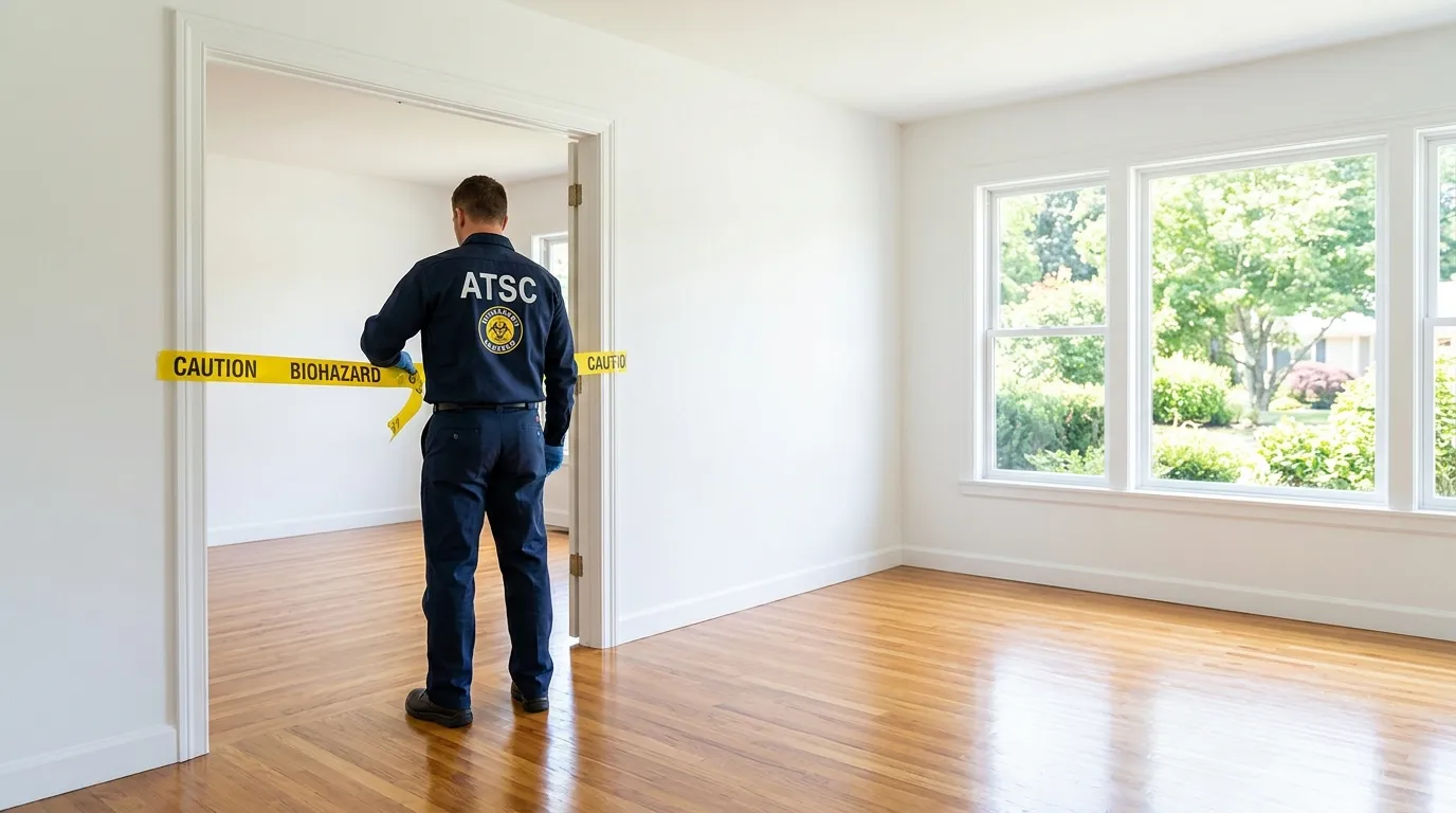 Certified biohazard cleanup crew performing Decomposition Cleanup in Hazleton
